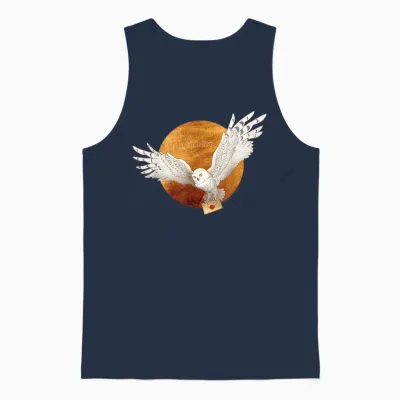 Harry Potter Hedwig Moon T-Shirt, Black Unisex Tank Top - Navy