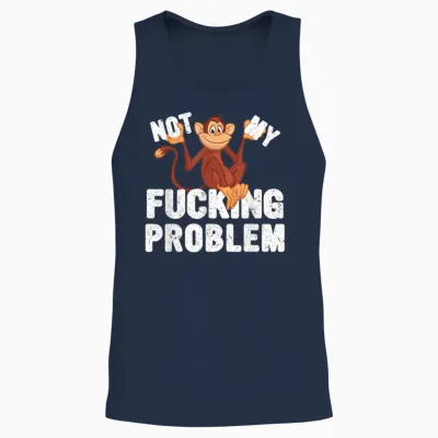 Nicht Mein Verdammtes Problem, Lustiges Affen-Meme Unisex Tank Top - Navy