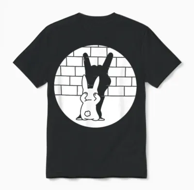 Funny Easter Bunny Heavy Metal Fan Rock Festival Rabbit T-Shirt, Black Unisex T-Shirt - Black