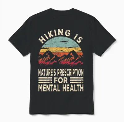 Hiking and Tal Health Unisex T-Shirt - Black
