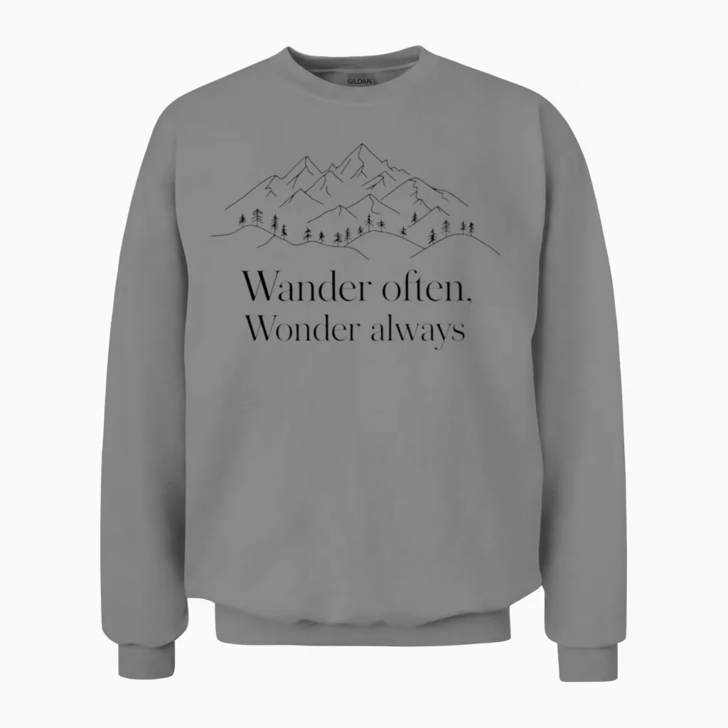 Hiking Adventure Apparel & Outdoors Gift Unisex Sweatshirt in Sport Grey