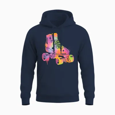 Roller Skating Women's Girls Roller Skates Children's T-Shirt, Black Unisex Hoodie - Navy