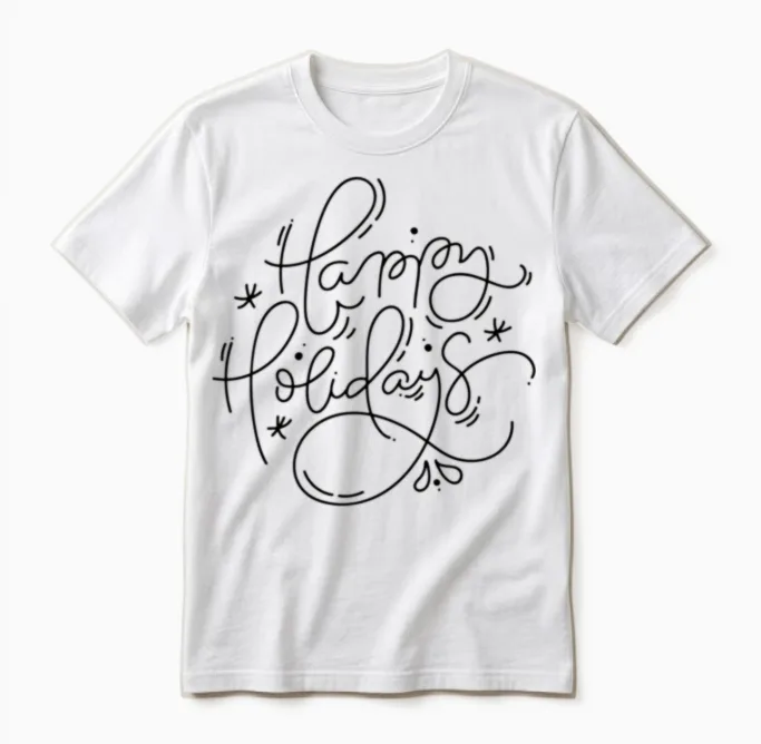 Happy Holidays Unisex T-Shirt in White
