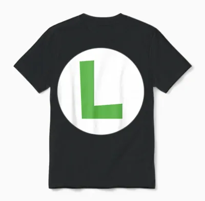 Nintendo Super Mario Luigi Icon Costume Unisex T-Shirt - Black
