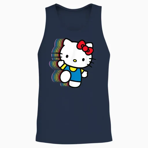 Hello Kitty Rainbow Unisex Tank Top - Navy
