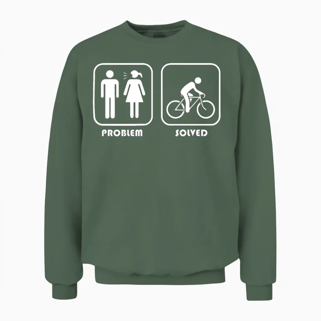 Funny for Cyclists Humour Cycling Gift Unisex Sweatshirt in Military Green