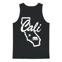 Cali Bear Map — Wildlife Gift Unisex Tank Top - Black – 1