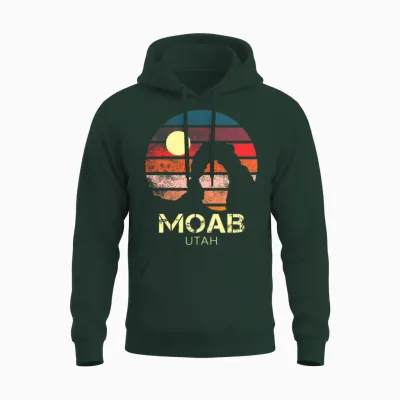 Moab Utah Retro Vintage Unisex Hoodie - Forest