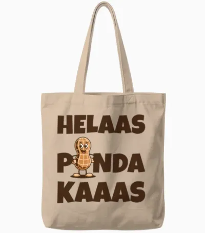Oh Nuts! Helaas Pindakaas - Funny Dutch Peanut Pun Tote Bags - Natural