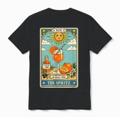 été Italien, Spritz Veneto Cocktail Art, Apéritif Unisex T-Shirt - Black