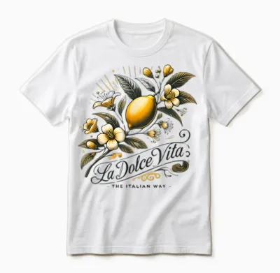 La Dolce Vita Team Limoncello Italy Amalfi Lemon Spritz T-Shirt, White, S Unisex T-Shirt - White