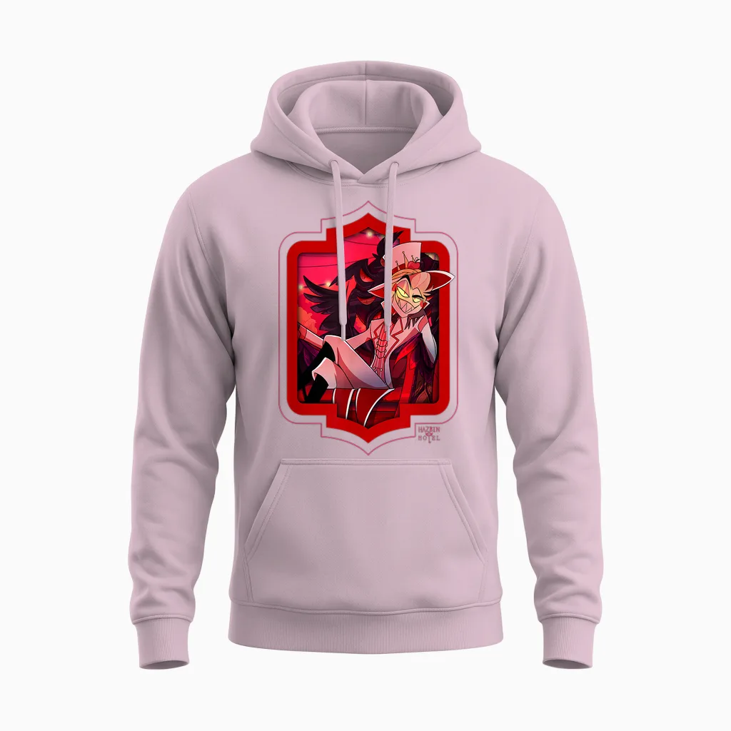Hazbin Hotel - Lucifer Unisex Hoodie in Light Pink