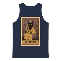 The Empress Cat Tarot – Mystical Black Cat Vintage Unisex Tank Top - Navy – 1
