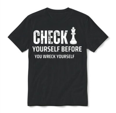 Check Yourself Before You Wreck Yourself Unisex T-Shirt - Black