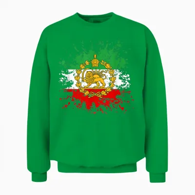 Iran Lion Sun Flag Iran Persian Shir O Khorshid Unisex Sweatshirt - Irish Green