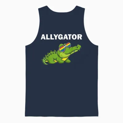 Allygator Straight Ally Alligator Lgbtq+ Homosexueller Unterstützer Unisex Tank Top - Navy