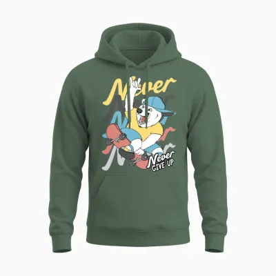 Funny Children 49 Unisex Hoodie - Military Green