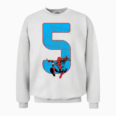 Children's Spider-Man 5th Birthday Unisex Sweatshirt - White