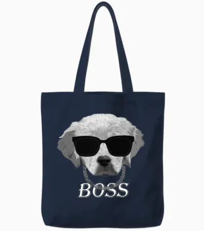 Boss Dog Tote Bags - Navy