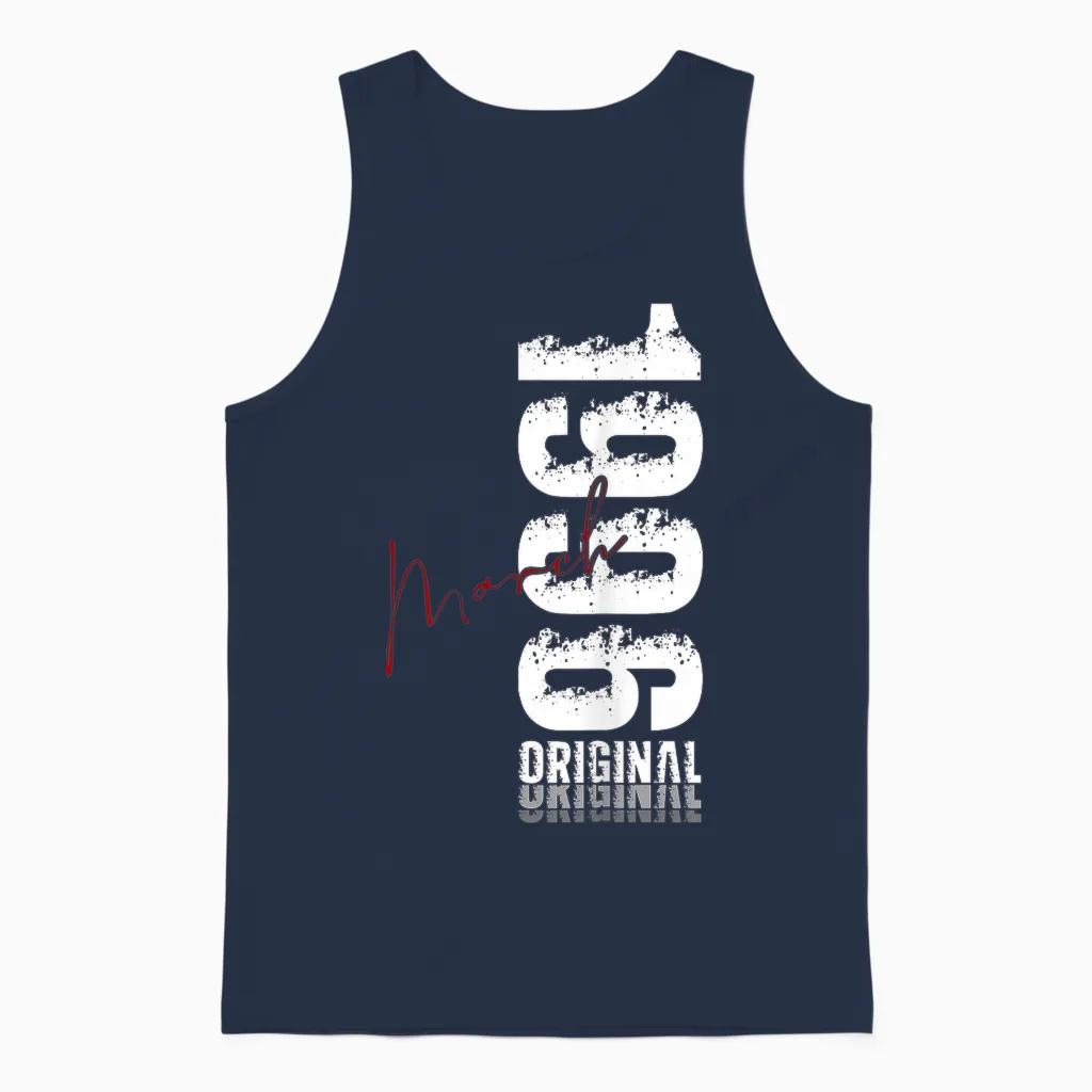30 Ans Anniversaire Homme Cadeau Mars 1996 Vintage Unisex Tank Top in Navy