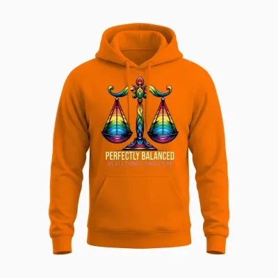 Libra Star Sign Balance & Harmony Art Unisex Hoodie - Safety Orange