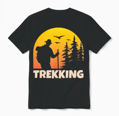 Trekking Hiking Hiker Hike Lover Unisex T-Shirt - Black