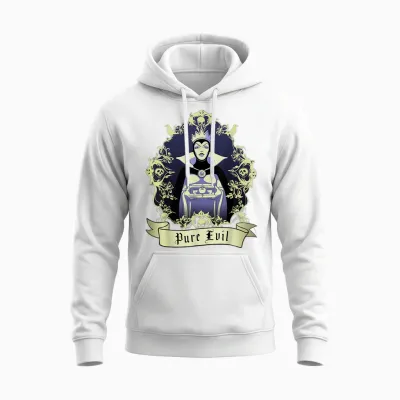 Portrait of the Evil Queen from Disney T-Shirt, Black, S Unisex Hoodie - White