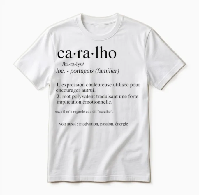 Caralho Définition Humour Portugais Expression Drôle Unisex T-Shirt in White