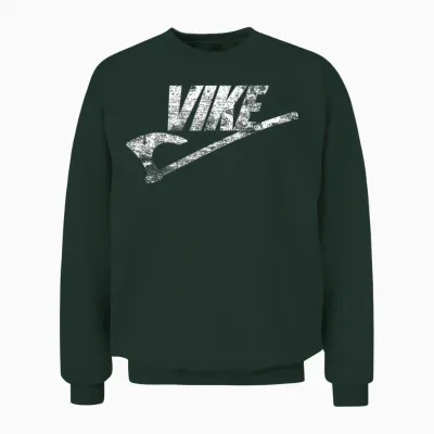 Vike Viking Battle Axe Funny Distressed T-Shirt, Black Unisex Sweatshirt - Forest
