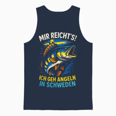 Mir Reicht's! Ich Geh Angeln in Schweden Unisex Tank Top - Navy