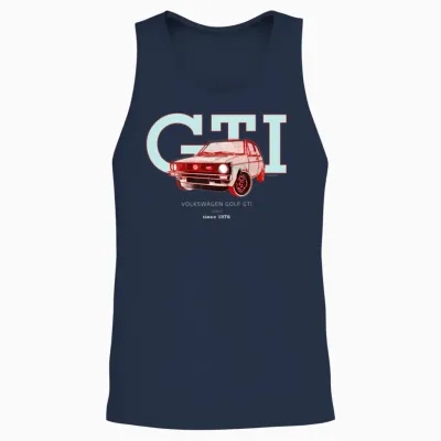 Volkswagen Red Vw Gti M1 with Gti Lettering Unisex Tank Top - Navy