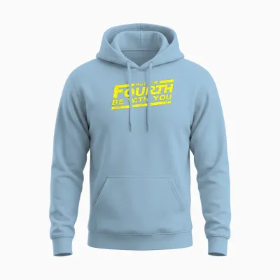 Retro May the Fourth 4th Be with You Space Stars Sci-Fi Nerd Unisex Hoodie - Light Blue