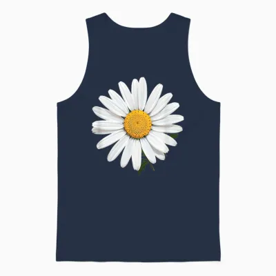 Schöne Weiße Gänseblümchen Unisex Tank Top - Navy