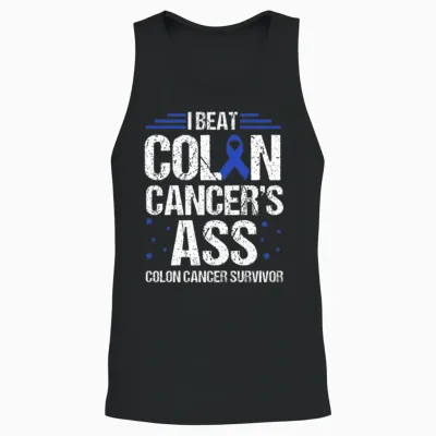 Funny Colon Cancer Awareness Unisex Tank Top - Black