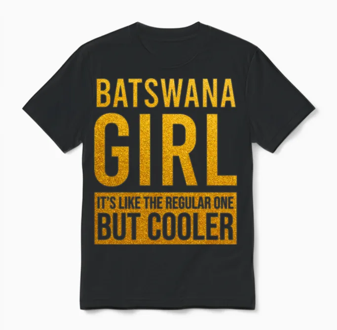 Batswana Girl Funny Unisex T-Shirt - Black