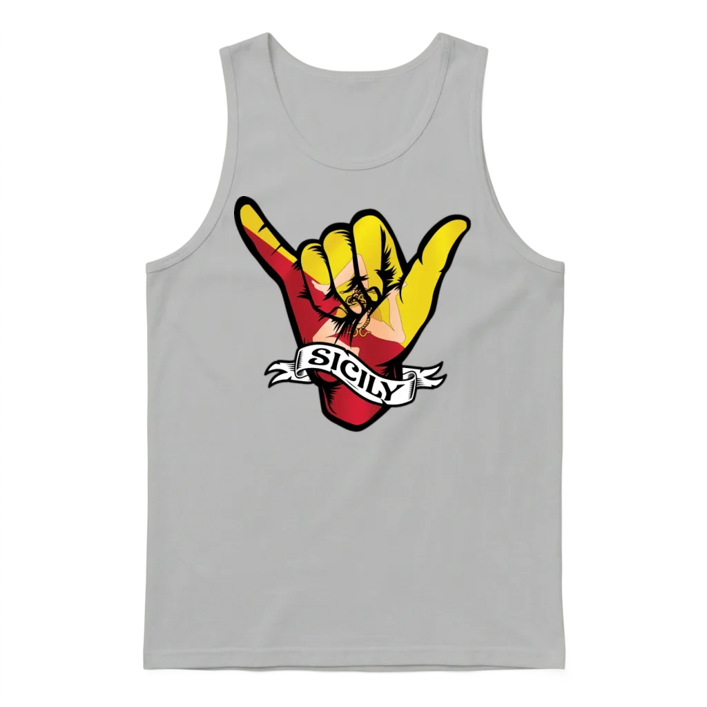 Sicily Shaka Unisex Tank Top - Ash