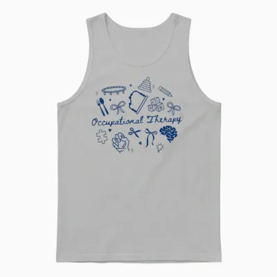 Women Occupational Therapy Doodle Ots Back to School Ota Unisex Tank Top - Ash