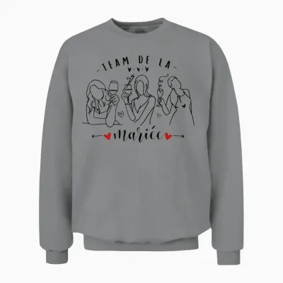 Bride Team Surprise for a Team Bride T-Shirt, White, S Unisex Sweatshirt - Sport Grey