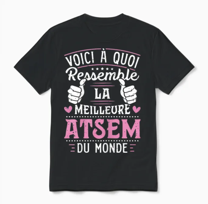 Atsem - This Is What the World's Best Atsem Looks Like, Black Unisex T-Shirt in Black