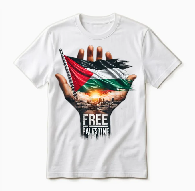 Free Palestine, Palestine, Gaza, Palestinian Pride Gift T-Shirt, Black, S Unisex T-Shirt in White