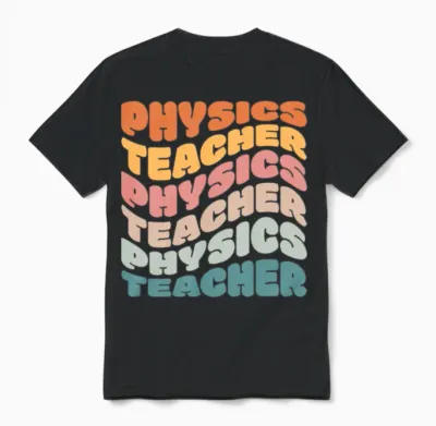 Physics Teacher Vintage Retro Unisex T-Shirt - Black
