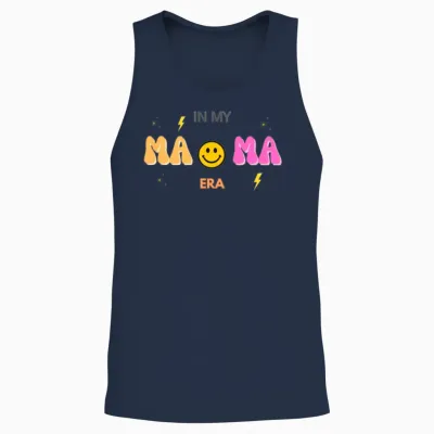 Retro in My Mama Era Unisex Tank Top - Navy