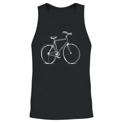 Bicycle Bike Cycle - Line Drawing - Cyclist Biking Unisex Tank Top - Black