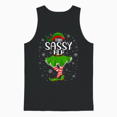 The Sassy Elf Christmas Family Mom Women Girls Xmas Party Unisex Tank Top - Black