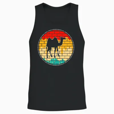 Camel Retro Unisex Tank Top - Black