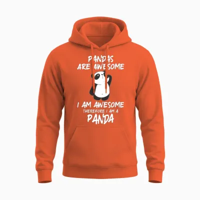 Panda Shirt Pandas Are Awesome Panda Bear Unisex Hoodie - Orange