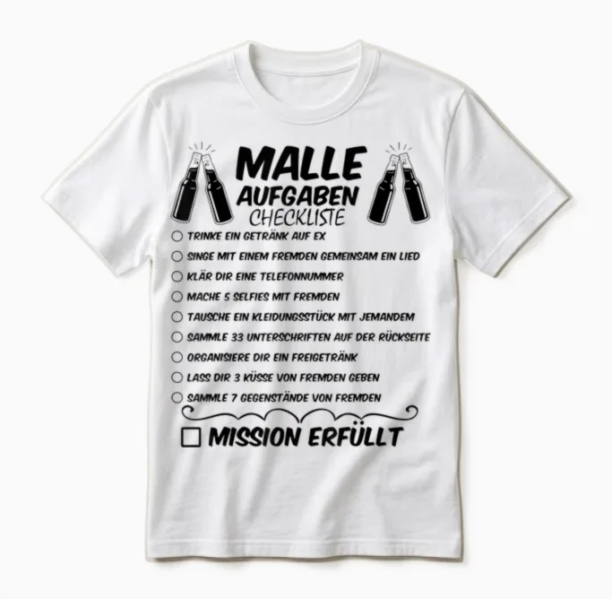Mallorca Holiday Malle Group T-Shirt, White Unisex T-Shirt in White
