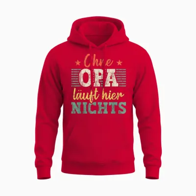 Ohne Opa Läuft Hier Nichts Bester Opa Unisex Hoodie - Red