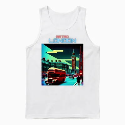 Retro London Unisex Tank Top - White
