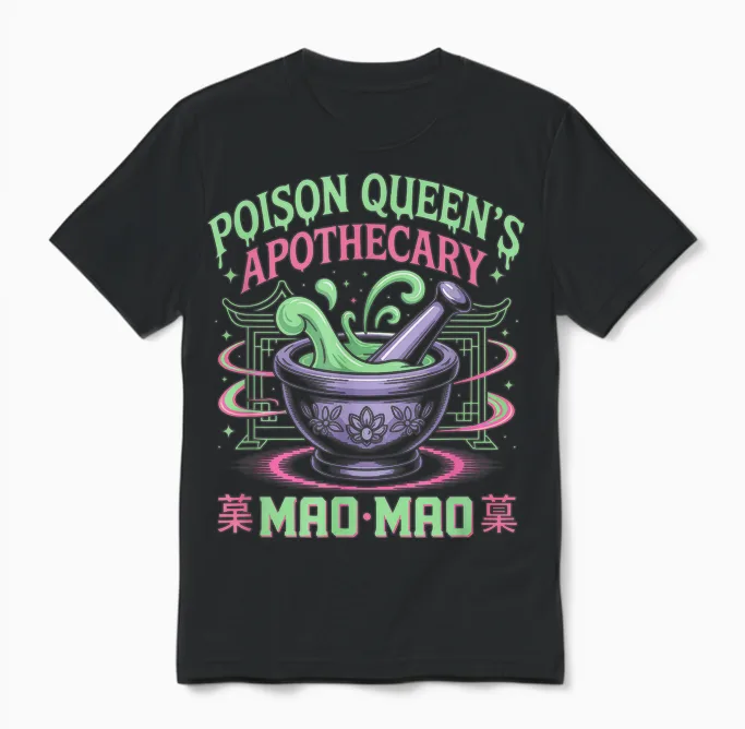 Poison Queen Apothecary Medicine Cute Anime Diaries Kawaii Unisex T-Shirt in Black